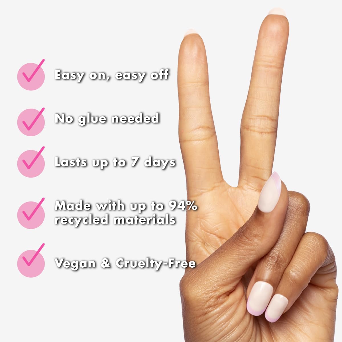 Olive & June Effects Super Stick Mani Press-On Nails | Short, Round | No Glue Needed | 32 Tab Nails in 16 Sizes | Non-Toxic Tabs | Easy On-Off Beauty & Personal Care Olive & June