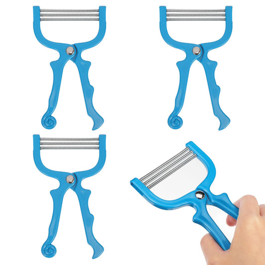 Alipis 3Pcs Manual Facial Hair Remover Blue Coil Epilator for Women Anti-Slip Design Root Hair Removal Tool Suitable for All Skin Types Daily Facial Beauty and Personal Care Alipis