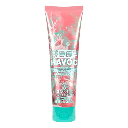 Devoted Creations Reef Havoc | Indoor/Outdoor Mineral Surge Natural Bronzer Dark Tanning Lotion
