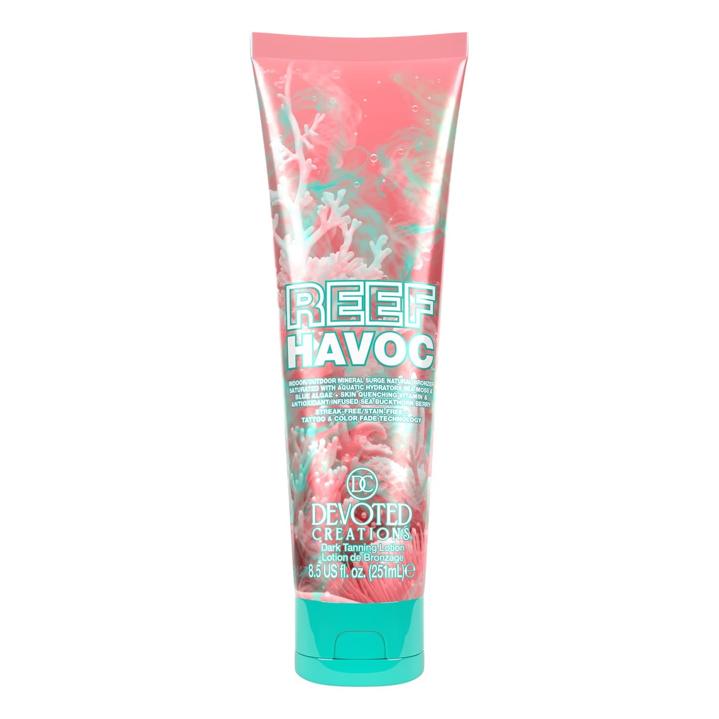 Devoted Creations Reef Havoc | Indoor/Outdoor Mineral Surge Natural Bronzer Dark Tanning Lotion