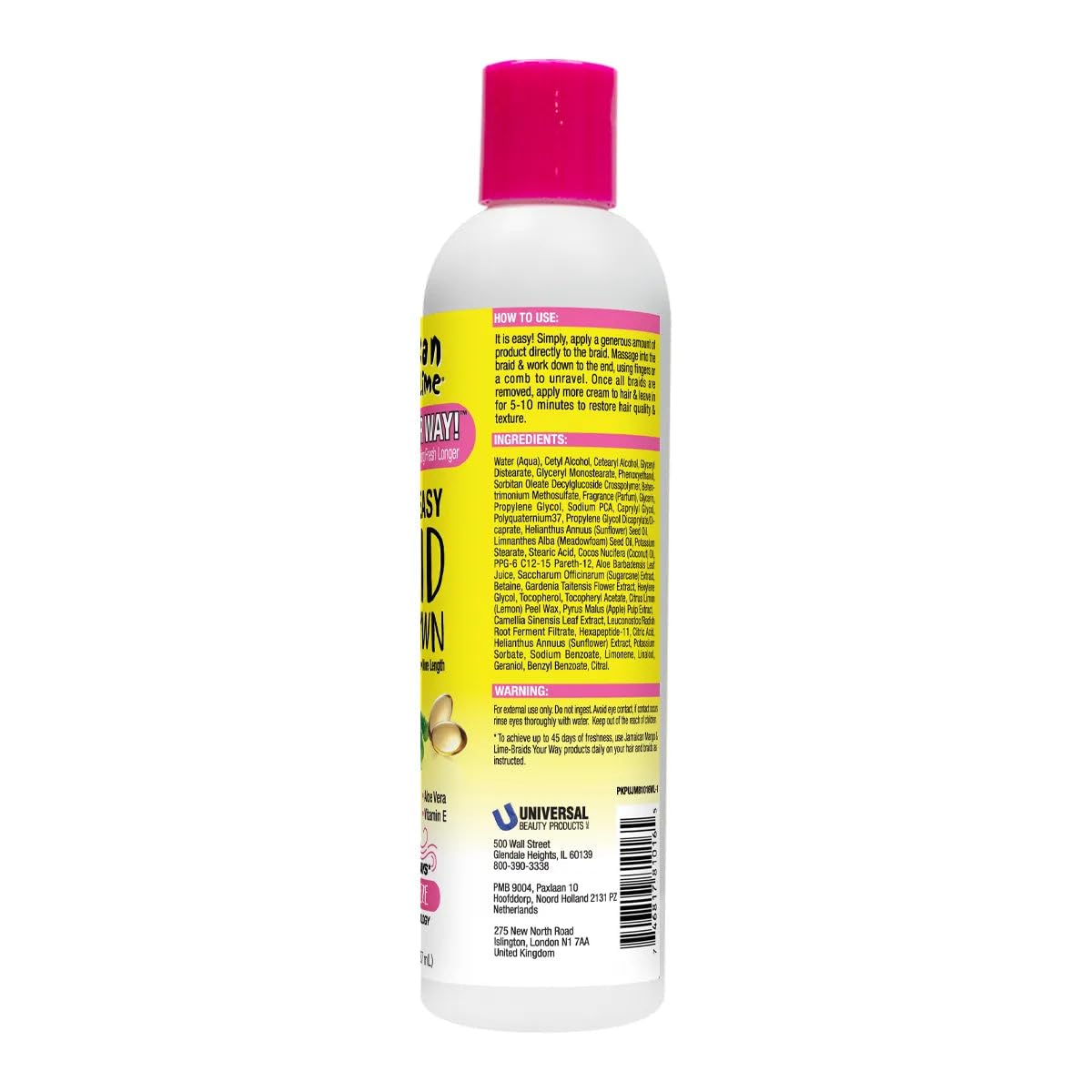 Jamaican Mango & Lime Braids Your Way Quick & Easy Braid Takedown Lotion - Detangling & Braid Removal Softens Knots, Reduces Breakage, Moisturizes