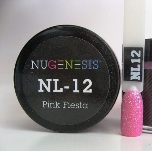 NuGenesis Nail Dipping Powder Color 1.5oz/43grams Jar - (NL12 Pink Fiesta) Beauty & Personal Care Nugenesis