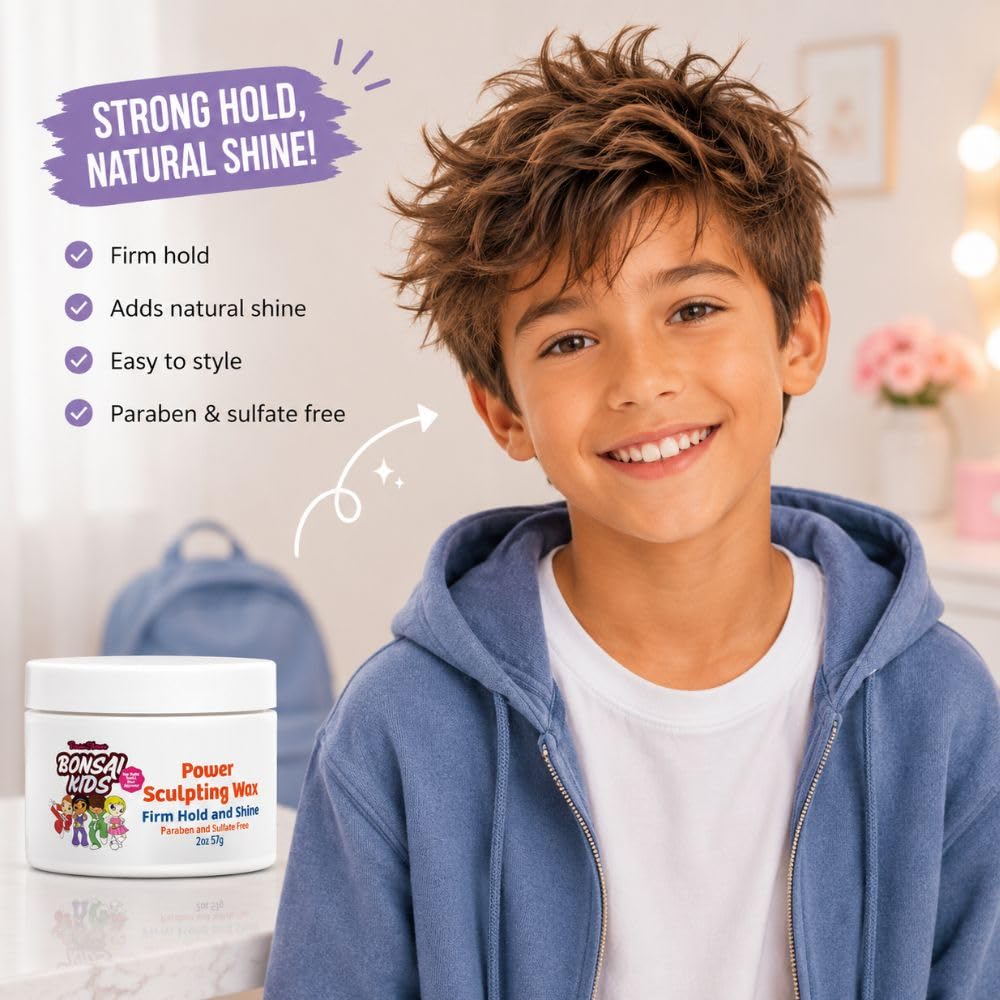Sculpting Wax for Kids & Toddlers - 2oz | Adds Hold, Texture, Separation for Effortless Hairstyling