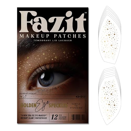 Fazit Makeup Patches - Golden Eye Speckles - Glow Up Make-Up Patches - Cute Glitter Makeup Accessories For Women - Cosmetic Glitter For Face