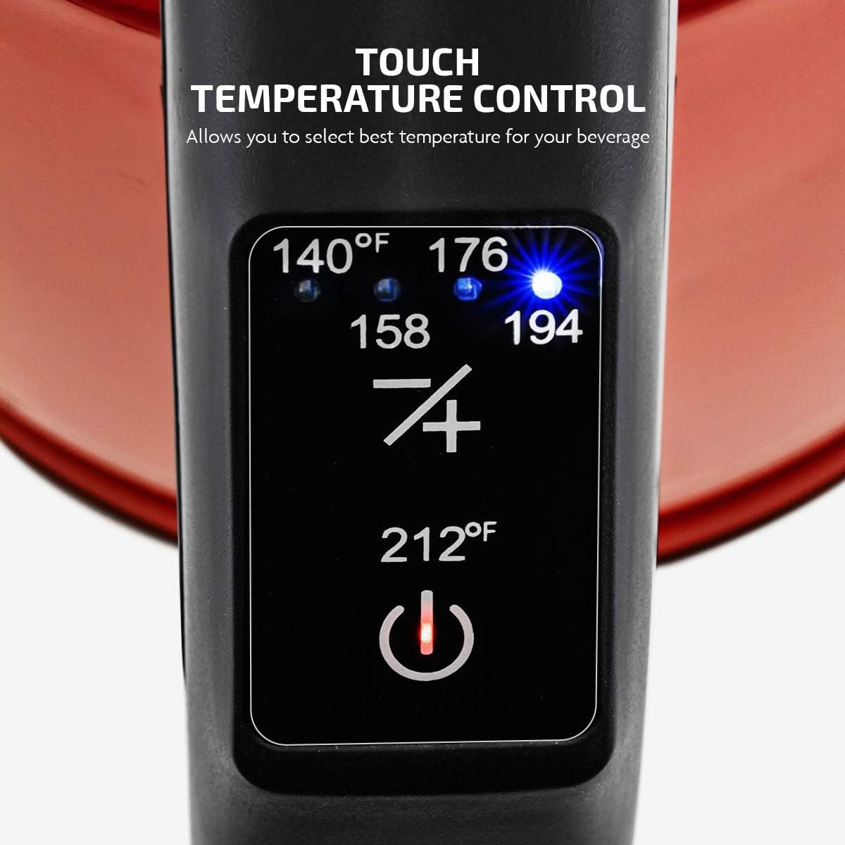 OVENTE Electric Kettle, 1.7L Stainless Steel Water Boiler and Heater with 1100W Power, Temperature Control, Keep Warm Function, Auto Shut-Off…