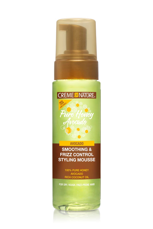 Creme of Nature Pure Honey Define Hair Food Smoothing & Frizz Control Styling Mousse, Flexible Hold & Shine for Curls, With Honey, Avocado Oil