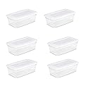STERILITE 6-Quart Storage Bin Shoe Box - Clear (6)