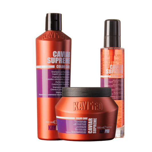 KayPro Caviar Supreme Color Care Trio - Italian (For Colored & Treated Hair - Color Protection, Hydration & Shine)