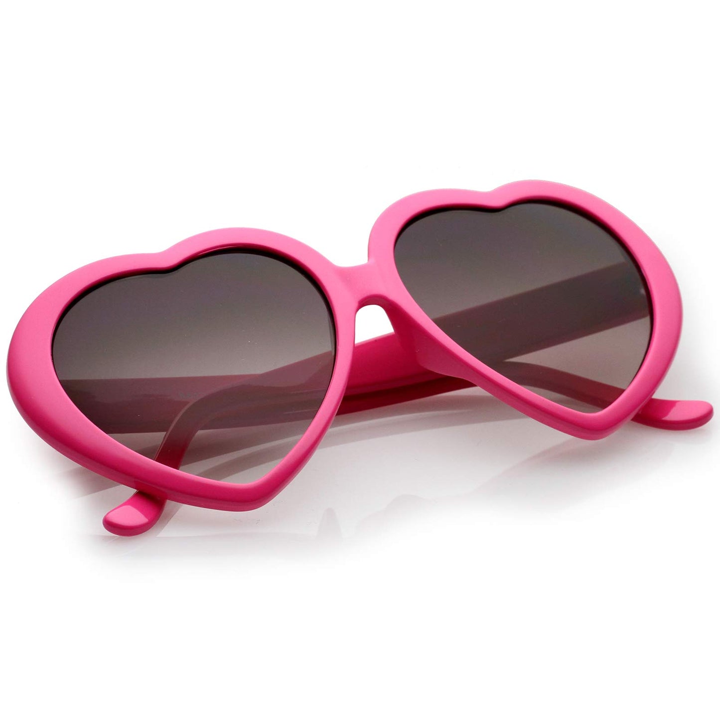 zeroUV Oversized Heart Shaped Sunglasses UV400 Cute Trendy Love Fashion Eyewear for Women 52mm (Hot Pink/Lavender)