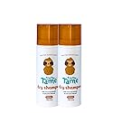 T is for Tame - Powder Puff Dry Shampoo for Babies & Kids - Gentle Hair Formula with Arrowroot Powder & Activated Charcoal, Mess-Free Application