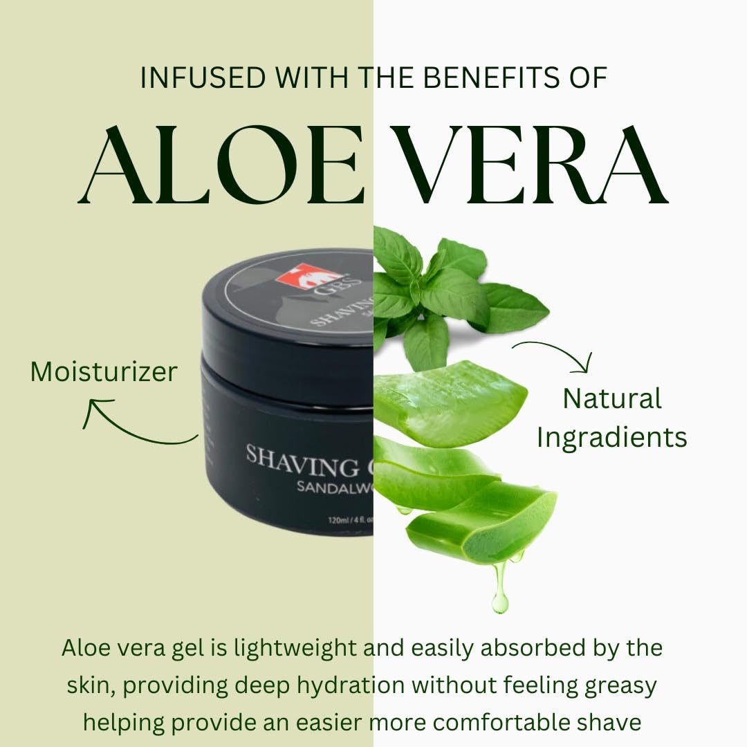 G.B.S Sandalwood Shaving Cream for Sensitive Skin, Hydrates, Nourishes for Close Smooth Shave, Protects Skin from Cuts, Bumps, Redness and Irritation…