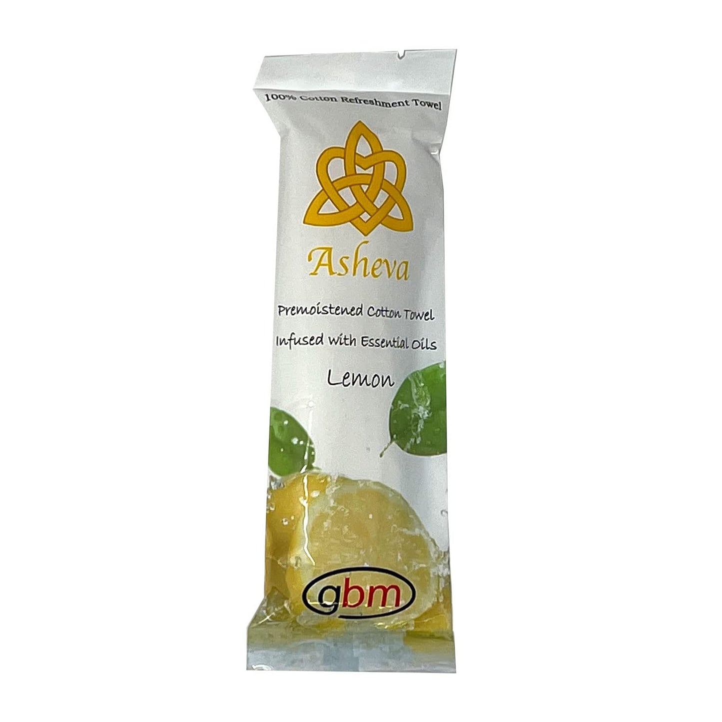 Asheva 8" x 9" Individually Wrapped Oshibori Disposable Towels - Luxurious Moist Cotton Hot/Cold Refreshment Towel - Lavender, Lemon, or Tea Tree