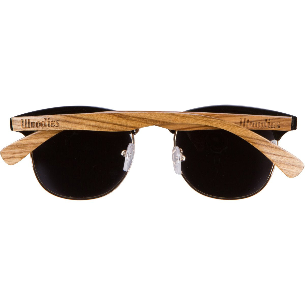 Woodies Wood Sunglasses made from Zebra Wood with Half-Rim Shape and Polarized Lenses