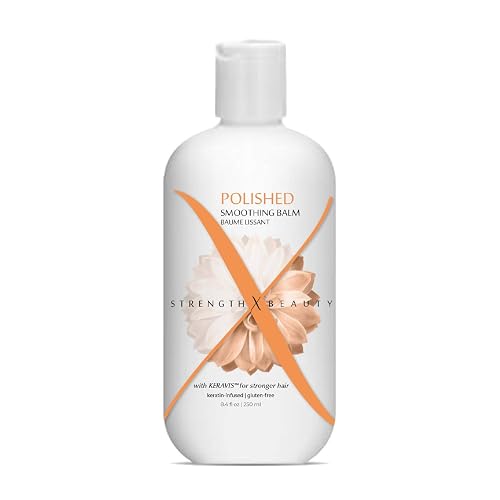Strength x Beauty - Polished Smoothing Balm - Frizz Eliminating Shine Balm for Smooth, Silky Hair - Keratin-Infused Gluten-Free Formula w/Keravis PE