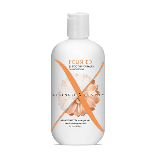 Strength x Beauty - Polished Smoothing Balm - Frizz Eliminating Shine Balm for Smooth, Silky Hair - Keratin-Infused Gluten-Free Formula w/Keravis PE