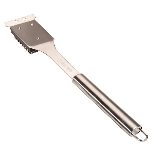 Cuisinart 16.5" Stainless Steel Grill Brush & Scraper – Long Handle BBQ, Griddle & Outdoor Grill Cleaning Tool