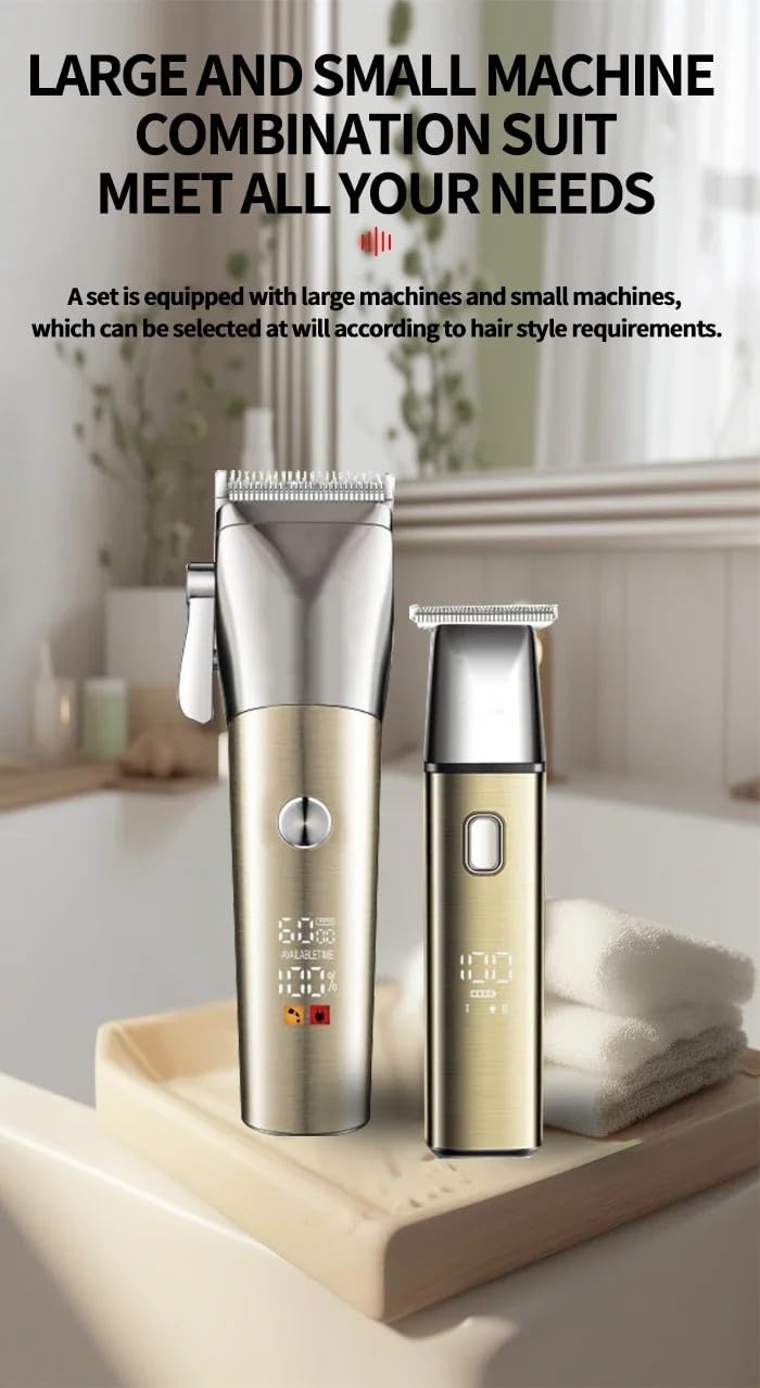 Professional Hair Clippers for Men, Cordless Trimmers Kit with LED Display Electric Beard Trimmer USB Rechargeable Beards Haircut Grooming Gift Beauty and Personal Care QDKVTNDJZ