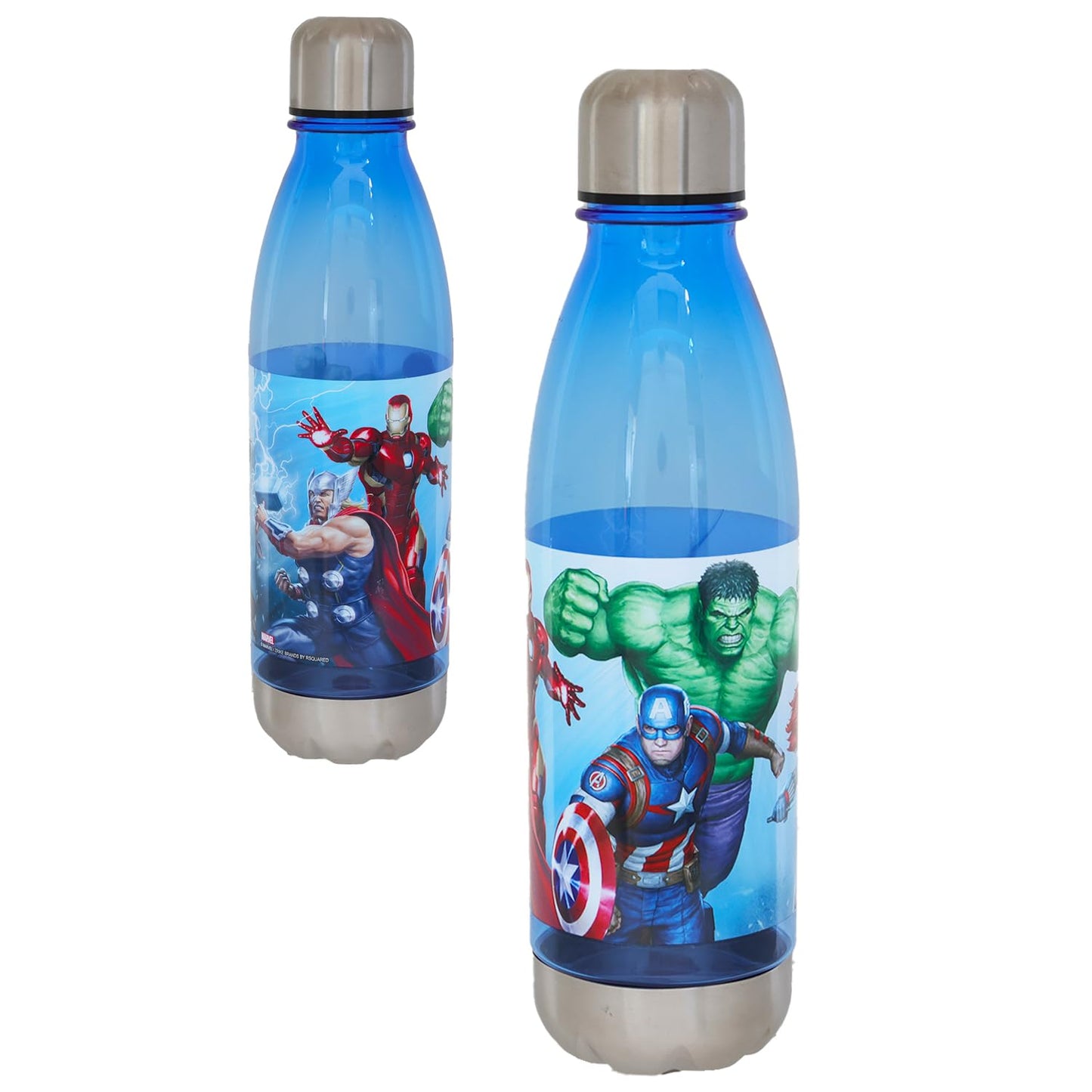 Marvel Avengers and Spiderman Stainless Steel Water Bottles for Kids - 23.6 oz, Home, School, Sports - Bundle with 2 Bottles, Includes Marvel