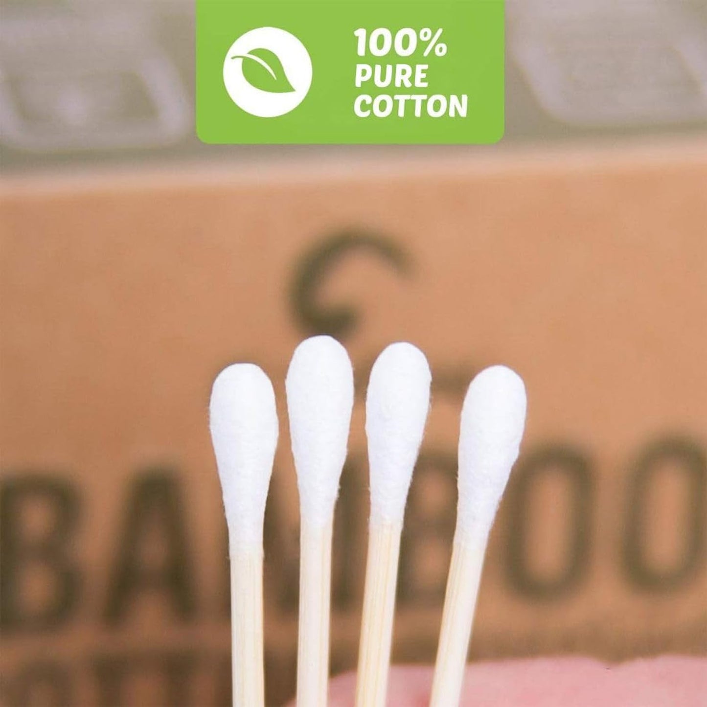 Bamboo Cotton Swabs 500 Count | Eco-Friendly & Pure Cotton Buds | Double Tipped Sticks | 100% Plant-Based & Natural | Perfect for Makeup & Nail Beauty and Personal Care EcoFox