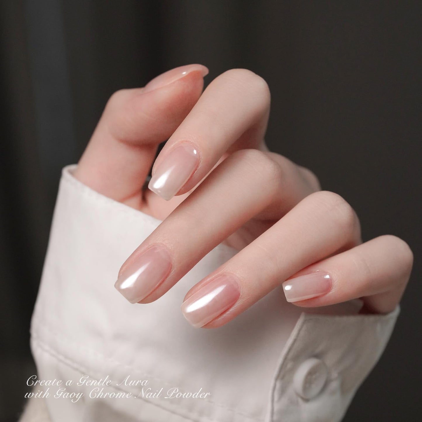GAOY White Pearl Chrome Nail Powder, Mirror Effect Shimmer Glitter Pigment Mermaid Aurora Nail Art Decorations, Lustrous White Beauty and Personal Care GAOY