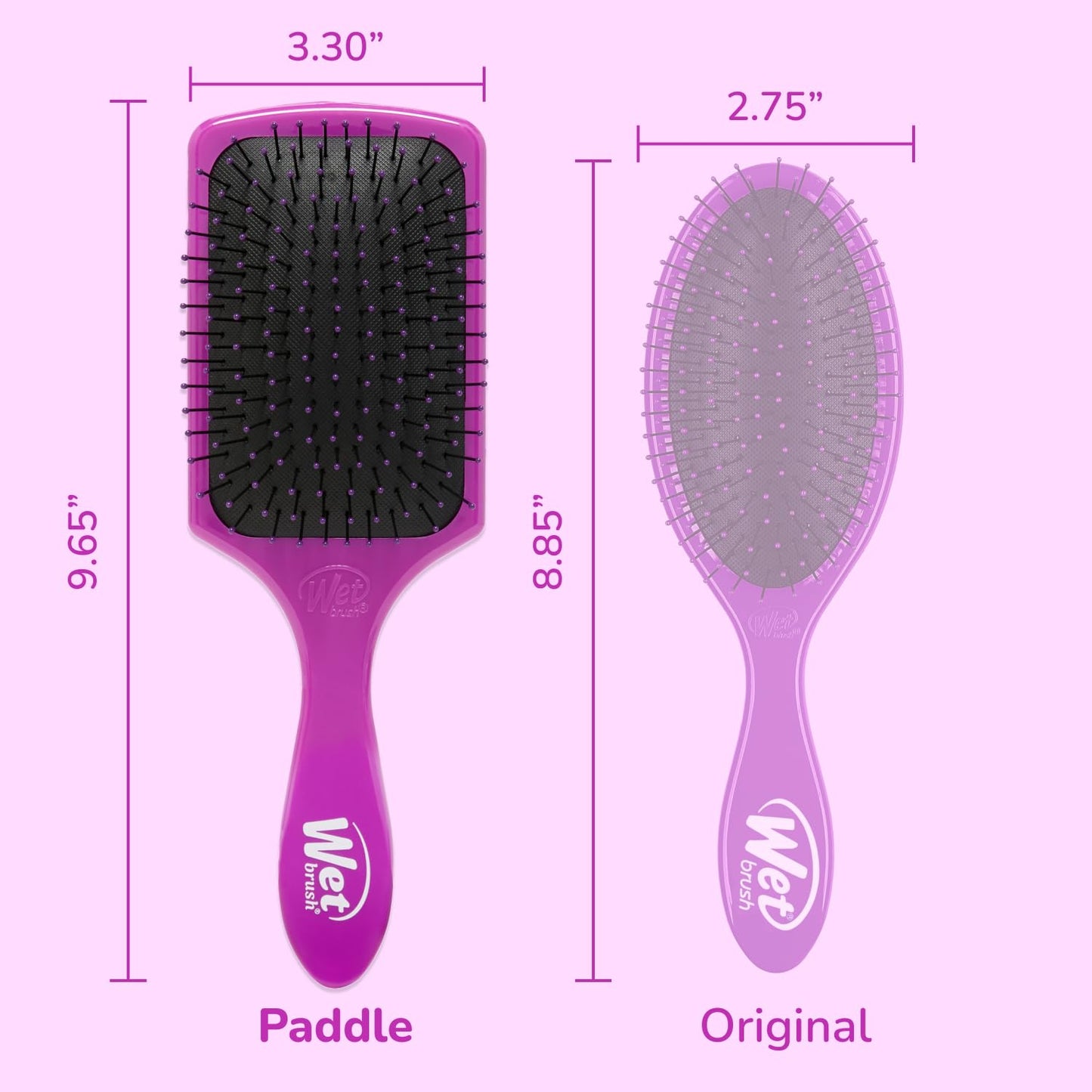 Wet Brush Paddle Detangler Hair Brush, Purple, Ultra-Soft IntelliFlex Bristles with AquaVent Design, Great For Treatment & Mask Application, Women