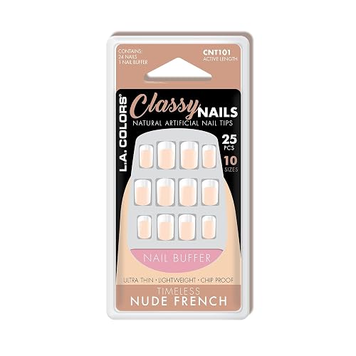 L.A. COLORS Classy Nail Tips (carded), Timeless Nude French CNT101B Beauty & Personal Care L.A. COLORS