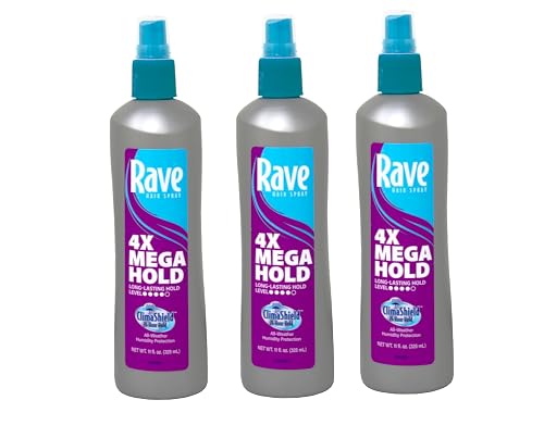 Rave Mega Hold Clima Shield Hairspray, Pack of 3