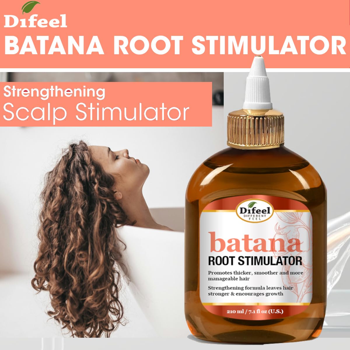 Difeel Batana Root Stimulator 7.1 oz. - Batana Oil Hair Treatment, Revitalize & Nourish Hair