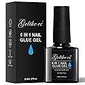 Gelike EC Gel Nail Glue for Press On Nails: 6 in 1 Strong UV Nail Glue for Nail Tips and Acrylic Fake Nail - Long Lasting 28 Days Quick Dry - Beginner