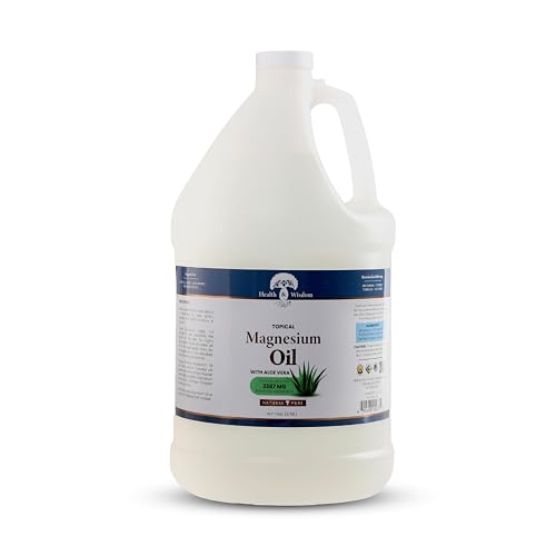 Health & Wisdom Pure Magnesium Oil with Aloe Vera - Topical Muscle & Joint Relief- Natural and Pure USP Grade Extra Strength Magnesium - Enhanced