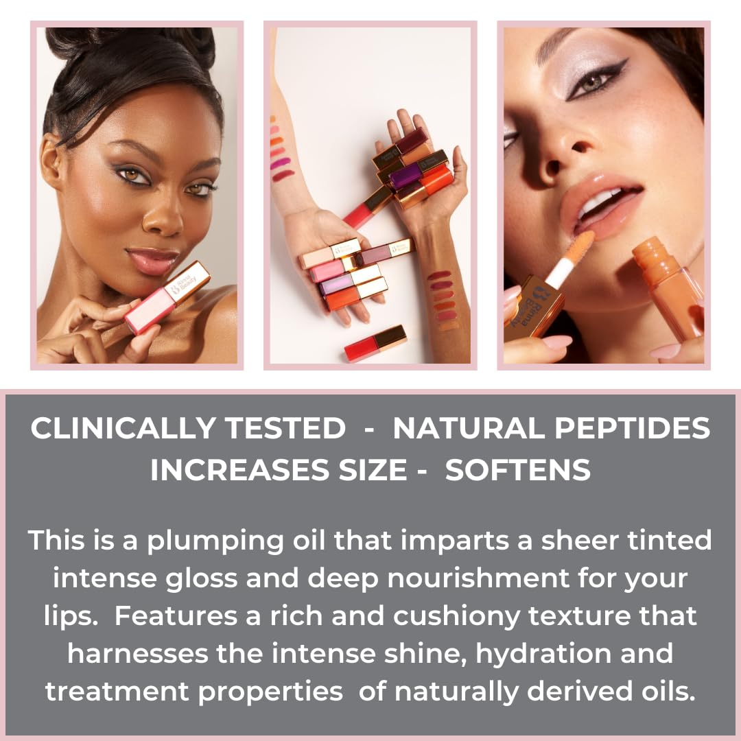 Rinna Beauty Larger Than Life Lip Plumping Oil - Bright Bombshell - Moisturizes & Hydrates Lips - Natural Plumping Over Time - Vegan, Cruelty-Free, &