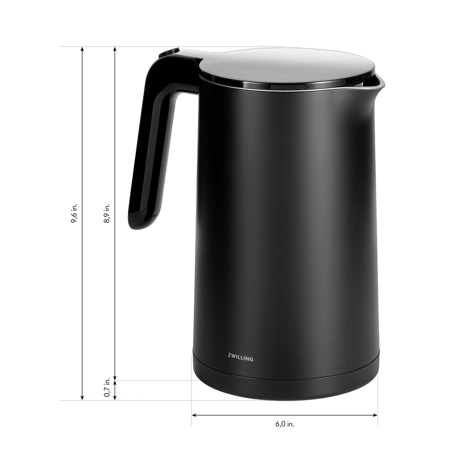ZWILLING Enfinigy Cool Touch 1.5-Liter Electric Kettle, Cordless Tea Kettle & Hot Water - Black