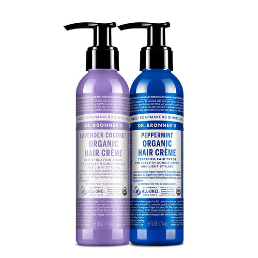 Dr. Bronner's Organic Hair Crème Leave-In Conditioner Styling Cream Anti Frizz Hair Product for Women & Men Hair Cream USDA Organic, Cruelty Free