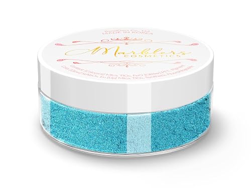 MARBLERS Fine Natural Mica Powder [Turquoise] 0.11oz (3g) | Highly Pigmented | Non-Toxic, Vegan, Cruelty-Free | Eyeshadow, Body Butter, Nail Polish