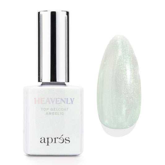 Apres Heavenly Top Gelcoat, 15 ml Non-Wipe Nail Gel Polish Top Coat, Shimmery Long Lasting Topcoat (Angelic, 15 ml) Beauty & Personal Care APRÉS