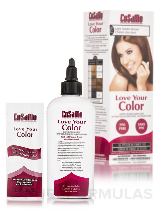 Love Your Color Cosamo Non Permanent Hair Color, Light Golden Brown