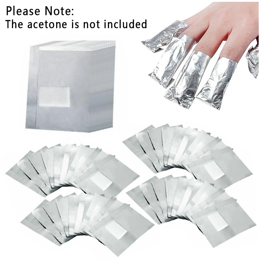 400Pcs Nail Polish Remover Gel Nail Foil Wraps Aluminium Soak Off Foils Cotton Pads Gel Nail Polish Wraps Removal Tool Finger Nail Polish Remover Beauty and Personal Care Rvetol