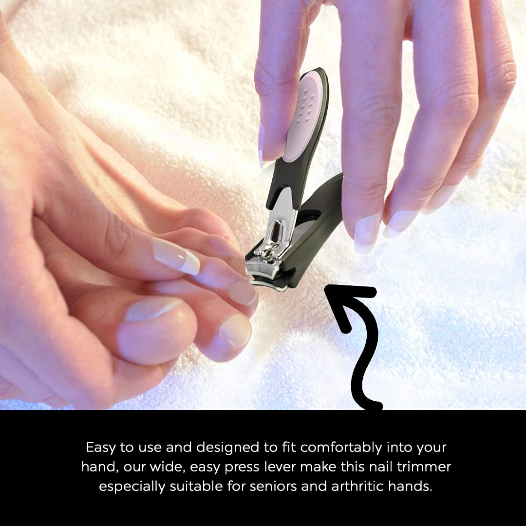 Dream Cut Nail Clipper, Toenail Clippers, Chrome Plated, Stainless Steel, Sharp, Sturdy, Comfort Grip, Nail Catcher, for Men and Women, Nail Cutter