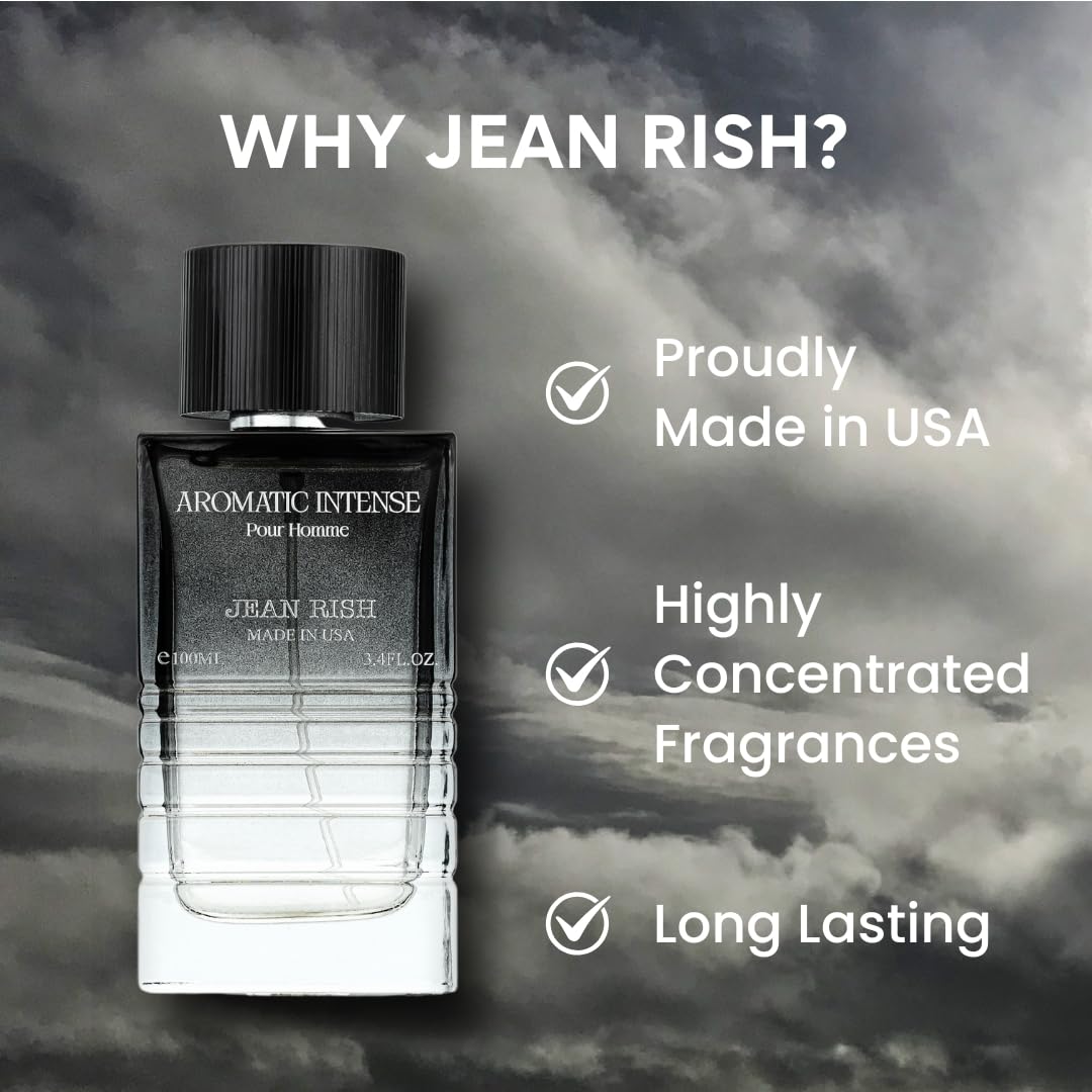 Jean Rish Aromatic Intense Perfume for Men Eau De Parfum, Long-Lasting Luxury Fragrance, Made In USA - Ginger, Bergamot, Lemon, Cedar Scent - 100ml Beauty & Personal Care Jean Rish