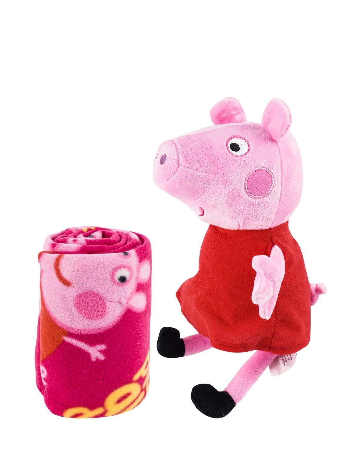 NORTHWEST Peppa Pig Travel Set - 2 Piece Kids Travel Set Includes Blanket 40" X 50" & Plush