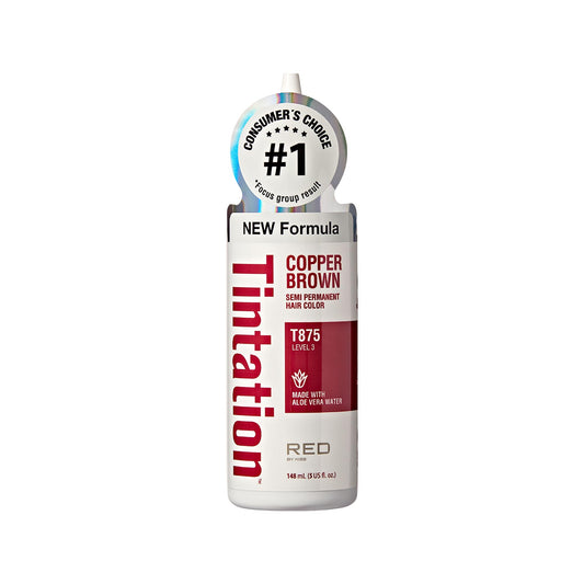 Red by Kiss Tintation Semi-Permanent Hair Color, Aloe Vera Water Based, Argan Oil, Olive Oil, Collagen & Keratin, Long-Lasting Color Dye (Copper