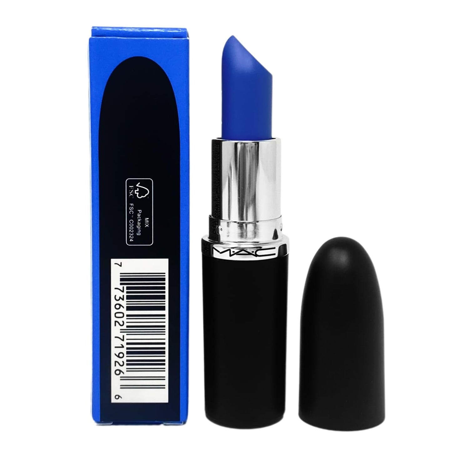 MAC Cosmetics M.A.Cximal Sleek Satin Lipstick - 823 Tilted Denim (Pale dusty blue) - 0.12 oz / 3.5 g