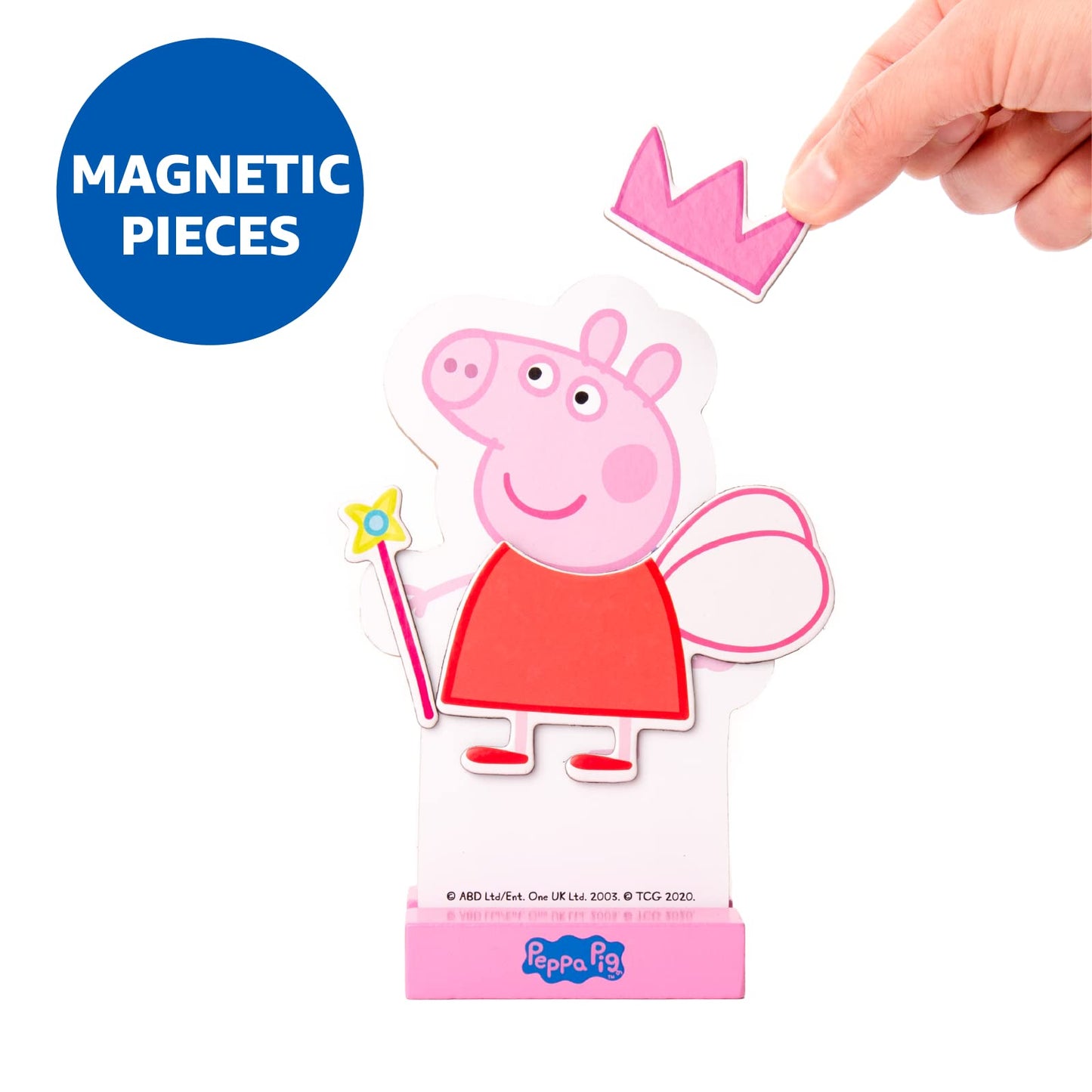 Peppa Pig Magnetic Wood Dress Up Doll. Includes 26 Colorful Magnetic Wood Pieces and Wooden Storage Box. Encourages Creative Play with Mix and Match…