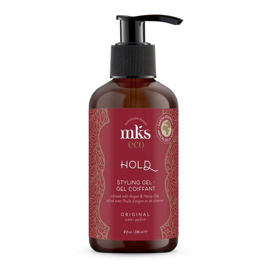 MKS eco Hold, Original Scent - 8 oz - Styling Gel - Medium, Flexible Hold - With Moroccan Argan Oil, Hemp Seed Oil - Vegan & Cruelty Free - Safe