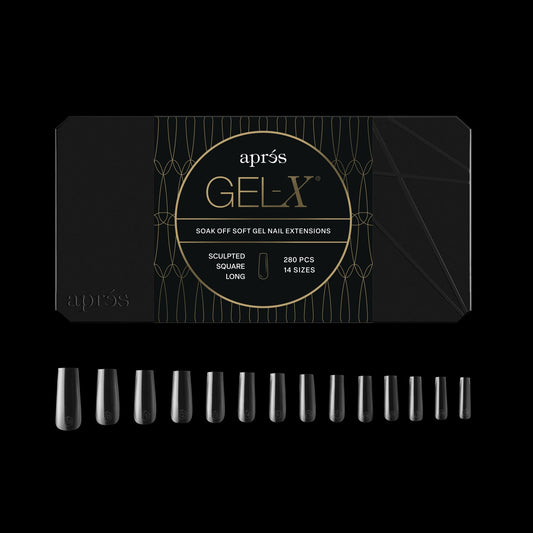 Aprés Gel-X® Square Box of Nail Tips | 280 Gel-X Tips, Soft Tips, 14 Sizes 00-9 | Half-sizes Included (Sculpted Square Long, 280 Count) Beauty & Personal Care APRÉS