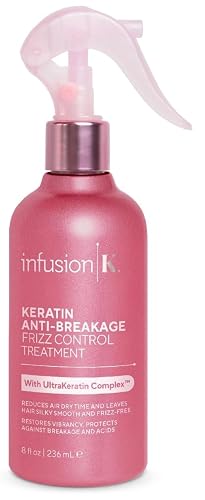 Infusion K Keratin Anti-Breakage Frizz Control Treatment with UltraKeratin Complex - Reduces Air Dry Time & Leaves Hair Silky Smooth | Color Safe |