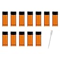 ZbFwmx 12 Pack Set Brown Screw Cap Glass Bottle Small Mini Empty Oil Vial (3ml)