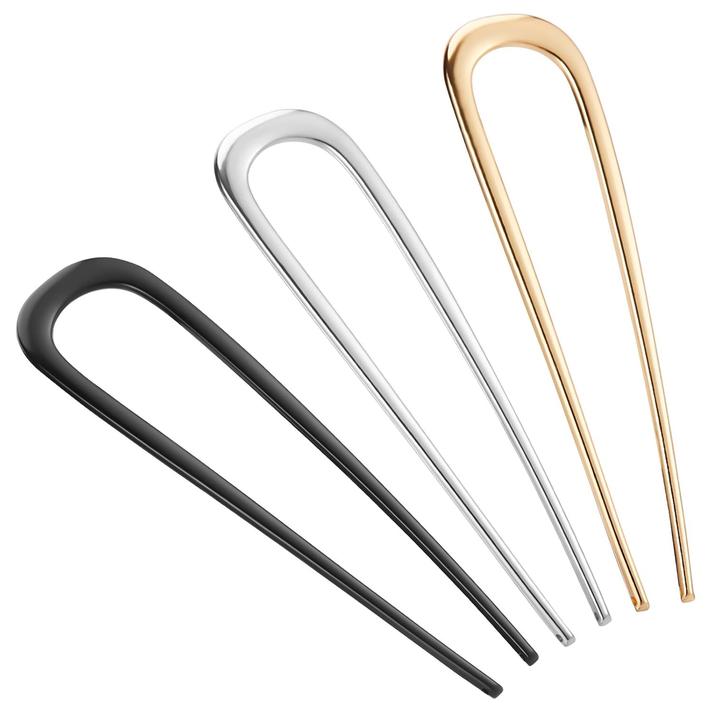 BEoffer French Hair Pin 3PCS Metal Hair Pins for Women Elegant French Twists, Buns and Updos with No Hair Damage, U-shaped French Pin Great Hold Beauty and Personal Care BEoffer Default Title