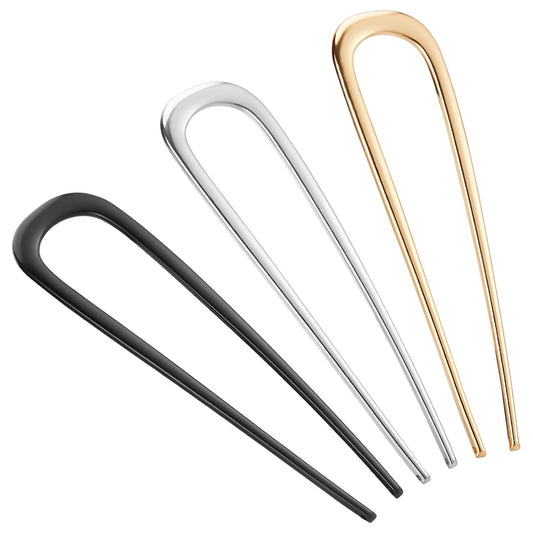 BEoffer French Hair Pin 3PCS Metal Hair Pins for Women Elegant French Twists, Buns and Updos with No Hair Damage, U-shaped French Pin Great Hold Beauty and Personal Care BEoffer Default Title