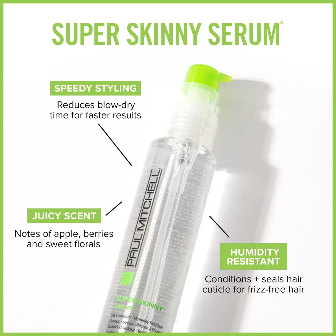 Paul Mitchell Super Skinny Serum, Speeds Up Drying Time, Humidity Resistant, For Frizzy Hair, 8.5 fl. oz